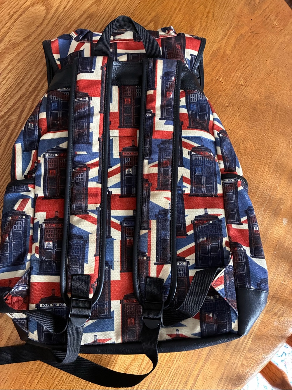 BBC Dr. Who Union Jack Pattern Drawstring Backpack - Picture 11 of 11